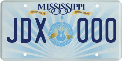 MS license plate JDX000