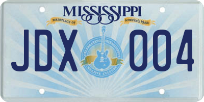 MS license plate JDX004