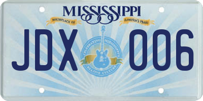 MS license plate JDX006