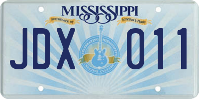 MS license plate JDX011