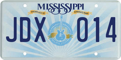 MS license plate JDX014