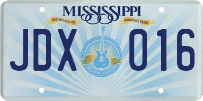 MS license plate JDX016