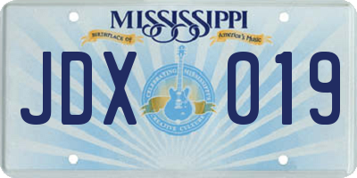 MS license plate JDX019