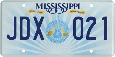 MS license plate JDX021
