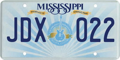 MS license plate JDX022