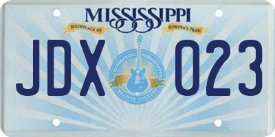 MS license plate JDX023