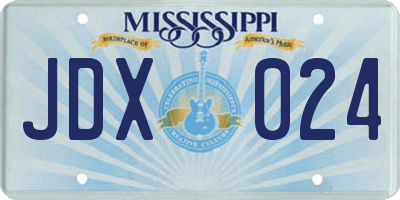 MS license plate JDX024