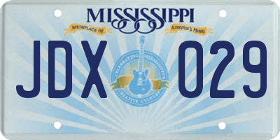 MS license plate JDX029