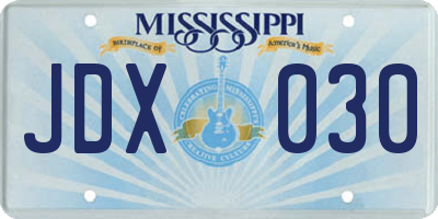 MS license plate JDX030