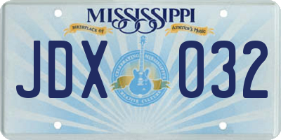 MS license plate JDX032