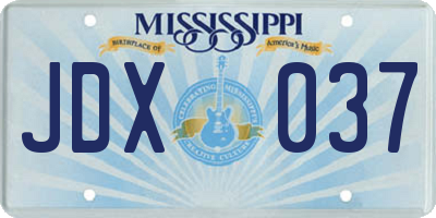 MS license plate JDX037