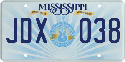 MS license plate JDX038