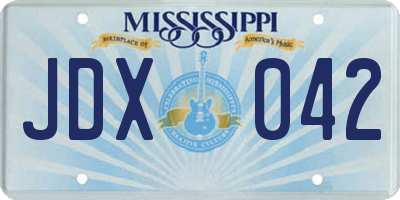 MS license plate JDX042