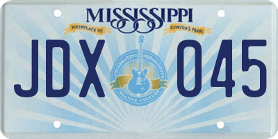 MS license plate JDX045