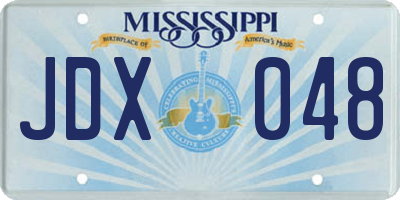 MS license plate JDX048