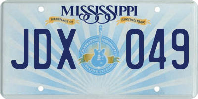 MS license plate JDX049