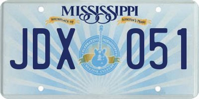 MS license plate JDX051