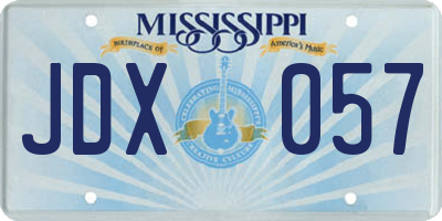 MS license plate JDX057