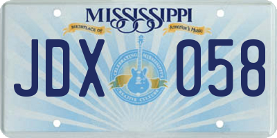 MS license plate JDX058