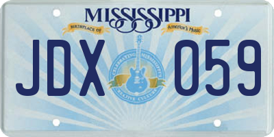 MS license plate JDX059