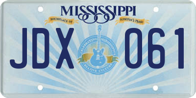 MS license plate JDX061