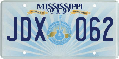 MS license plate JDX062