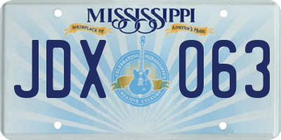 MS license plate JDX063