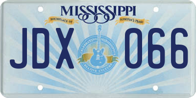 MS license plate JDX066