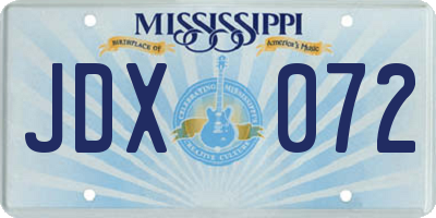 MS license plate JDX072