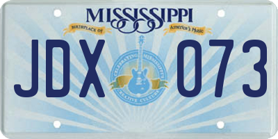 MS license plate JDX073