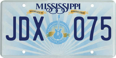 MS license plate JDX075