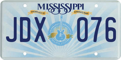 MS license plate JDX076