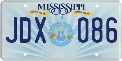 MS license plate JDX086
