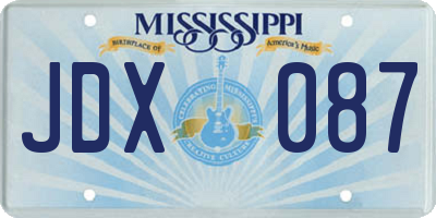 MS license plate JDX087