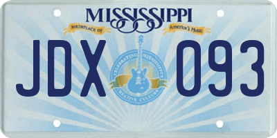 MS license plate JDX093