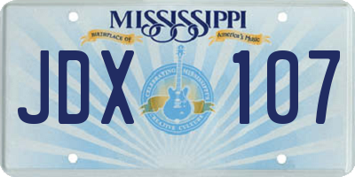 MS license plate JDX107