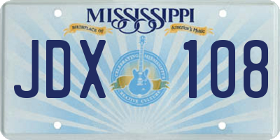 MS license plate JDX108