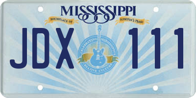 MS license plate JDX111