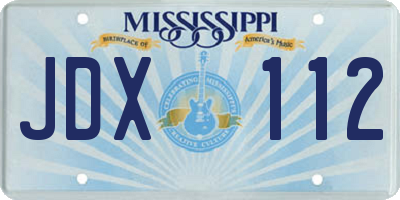 MS license plate JDX112
