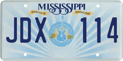 MS license plate JDX114