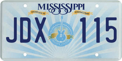 MS license plate JDX115