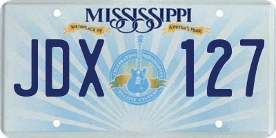 MS license plate JDX127