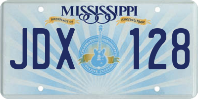 MS license plate JDX128