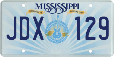 MS license plate JDX129