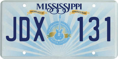 MS license plate JDX131