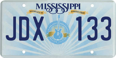 MS license plate JDX133