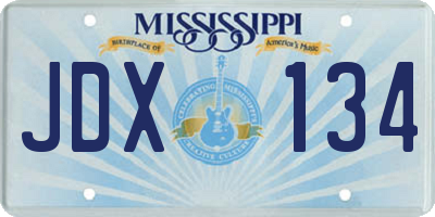 MS license plate JDX134