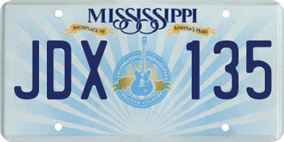 MS license plate JDX135
