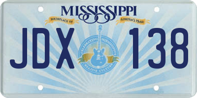 MS license plate JDX138