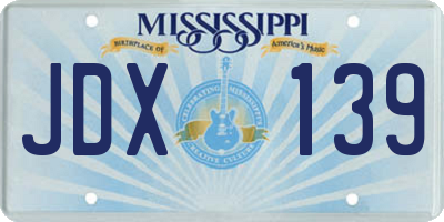 MS license plate JDX139
